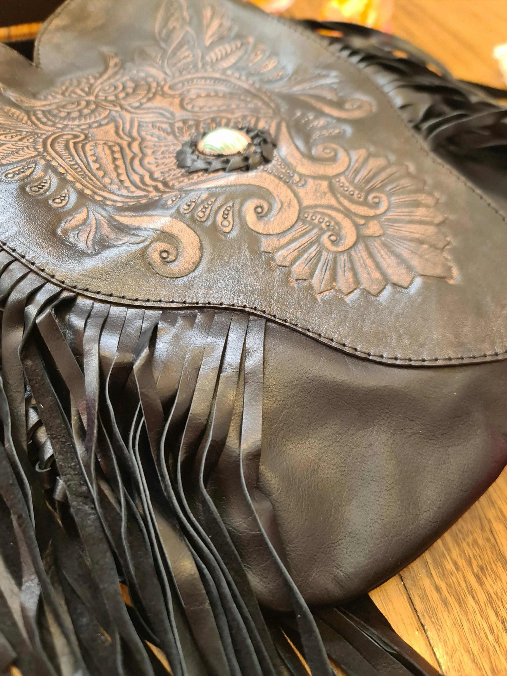 Owl Fringe Bag - Black 4 Owl Fringe Bag - Black - Image 4