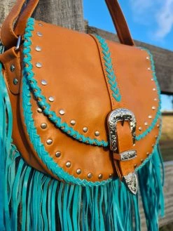 Esmeralda Cross Body Bag - Tan/Turquoise 7 Esmeralda Cross Body Bag - Tan/Turquoise -Dress Shop 20230628 160559