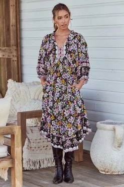 Jasmine Midi Dress - Firefly -Dress Shop JaaseJasmineMidiDress Firefly GypsyandWolf7
