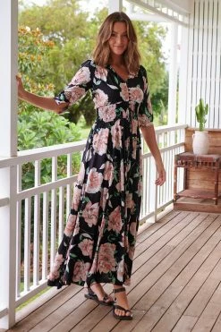 Indiana Maxi Dress - Peach Wild Flower -Dress Shop LOOK11 JAASE 15THFEB KATIEK 007