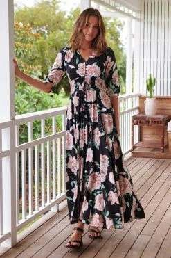 Indiana Maxi Dress - Peach Wild Flower -Dress Shop LOOK11 JAASE 15THFEB KATIEK 008