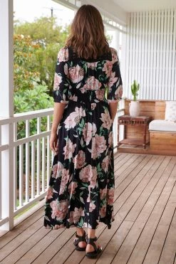 Indiana Maxi Dress - Peach Wild Flower -Dress Shop LOOK11 JAASE 15THFEB KATIEK 024