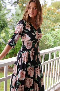 Indiana Maxi Dress - Peach Wild Flower -Dress Shop LOOK11 JAASE 15THFEB KATIEK 033