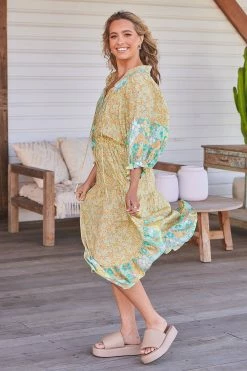 Jasmine Midi Dress - Pompeii Citrus -Dress Shop LOOK37 AR GRACE 9THNOV 1959