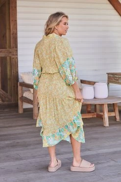 Jasmine Midi Dress - Pompeii Citrus -Dress Shop LOOK37 AR GRACE 9THNOV 1966