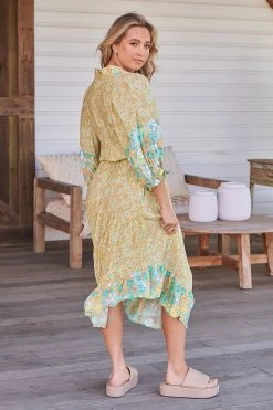 Jasmine Midi Dress - Pompeii Citrus -Dress Shop LOOK37 AR GRACE 9THNOV 1968