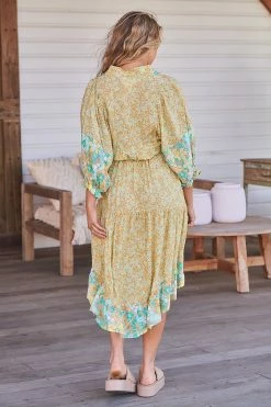 Jasmine Midi Dress - Pompeii Citrus -Dress Shop LOOK37 AR GRACE 9THNOV 1971
