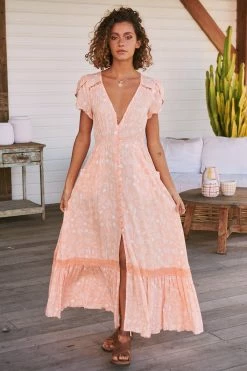 Carmen Maxi Dress - Peach Island