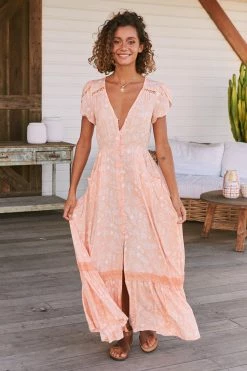 Carmen Maxi Dress - Peach Island -Dress Shop LOOK51 JAASE 5thJULY2023 2509