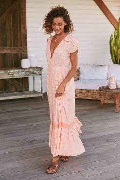 Carmen Maxi Dress - Peach Island -Dress Shop LOOK51 JAASE 5thJULY2023 2511