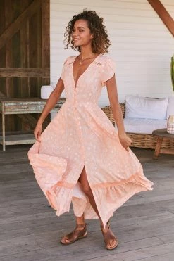 Carmen Maxi Dress - Peach Island -Dress Shop LOOK51 JAASE 5thJULY2023 2518