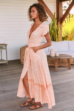 Carmen Maxi Dress - Peach Island -Dress Shop LOOK51 JAASE 5thJULY2023 2537