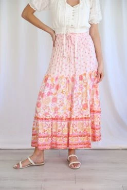 Miley Maxi Skirt - Fairyfloss Floral -Dress Shop S0763 200ABPINK 1