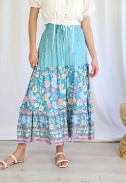 Embrace the Trends: Unique and Fashion-Forward Dresses for the Modern Woman 1 Miley Maxi Skirt - Turquoise Floral