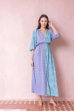 Pandora Harmony Maxi Dress - Everglade And Violet Patchwork